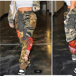 All over print multicolor pants